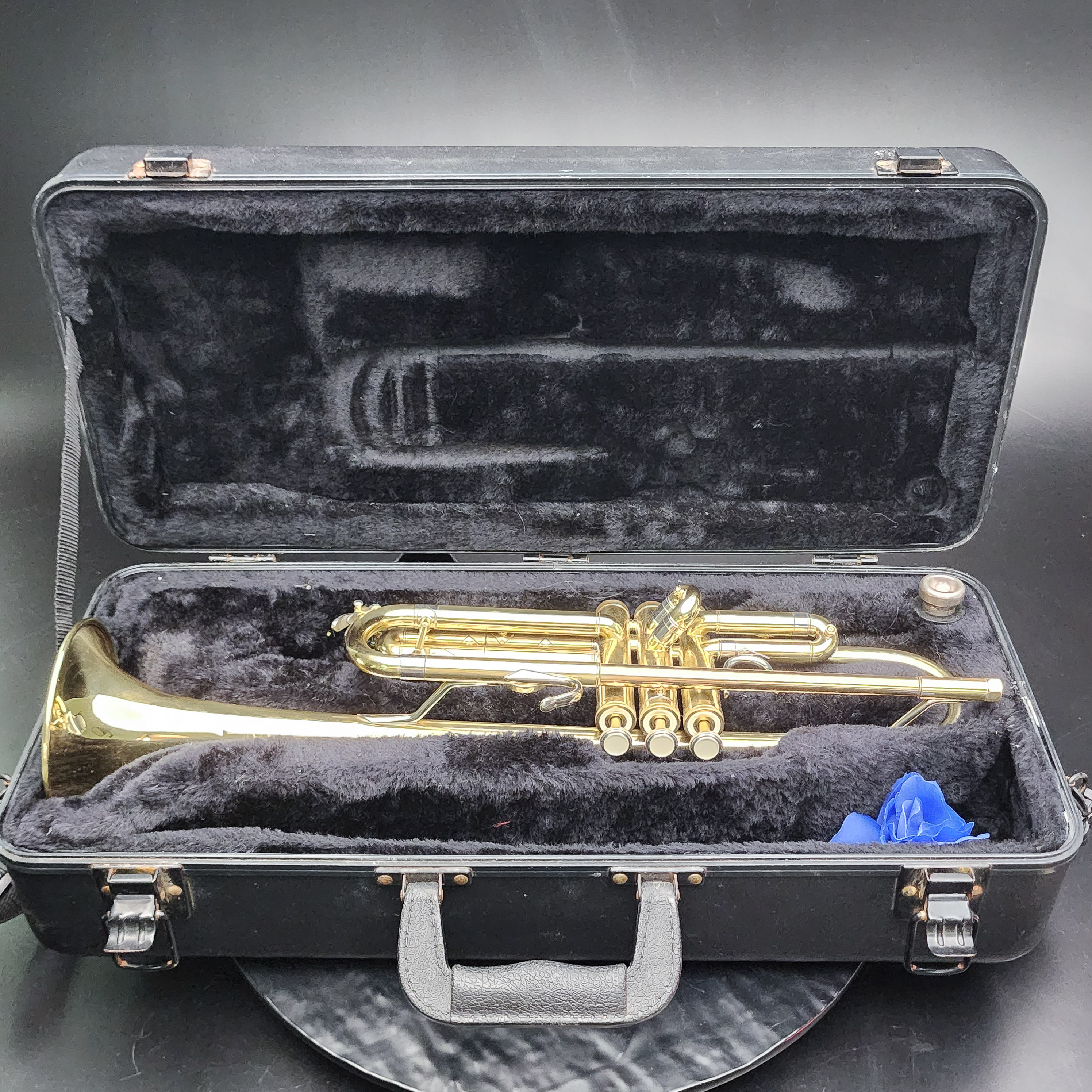 Bach OMEGA Trumpet Brass Bb Intermediate Horn w/Hard Case+7C Mouthpiece Dent - Picture 2 of 16