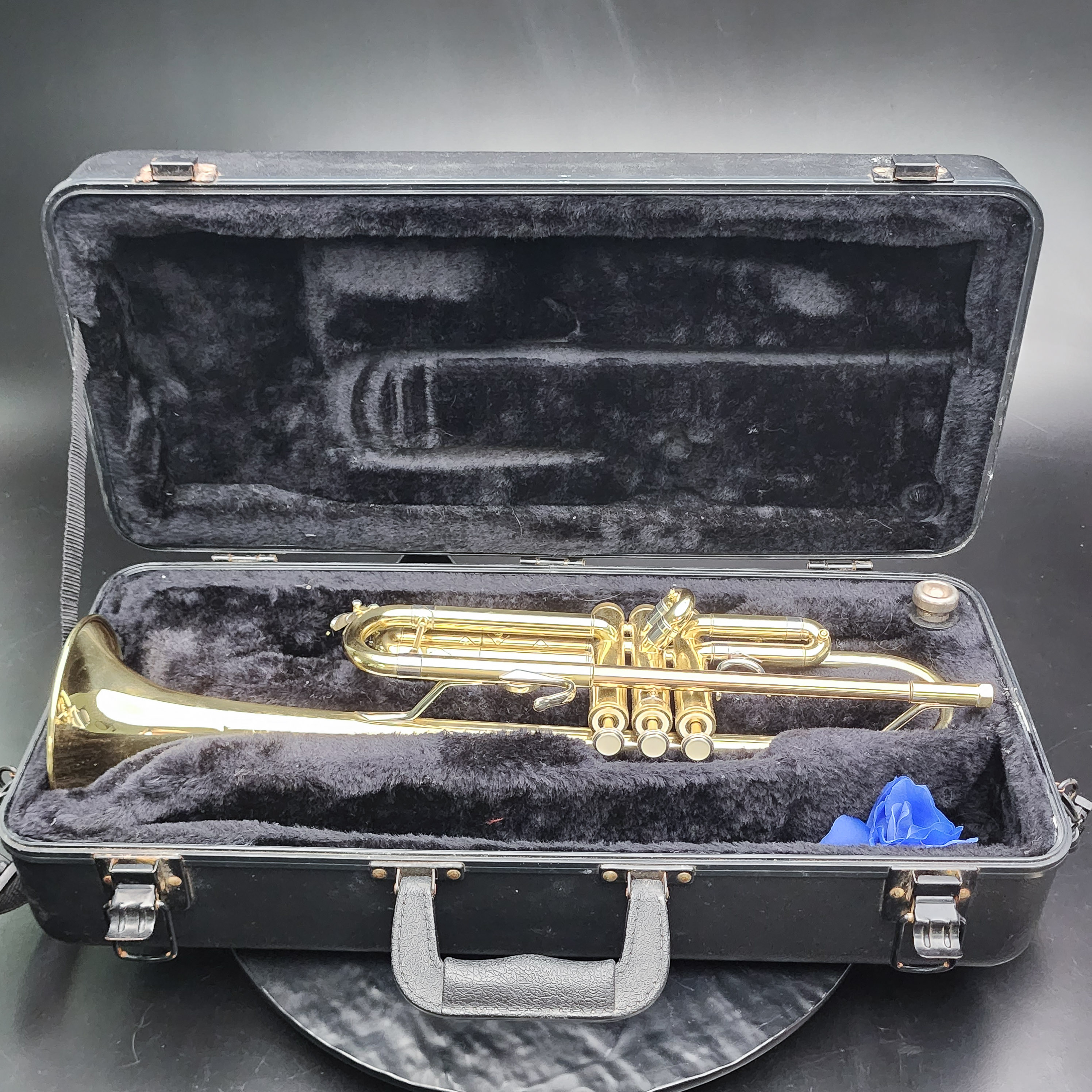 Bach OMEGA Trumpet Brass Bb Intermediate Horn w/Hard Case+7C Mouthpiece Dent - Picture 3 of 16