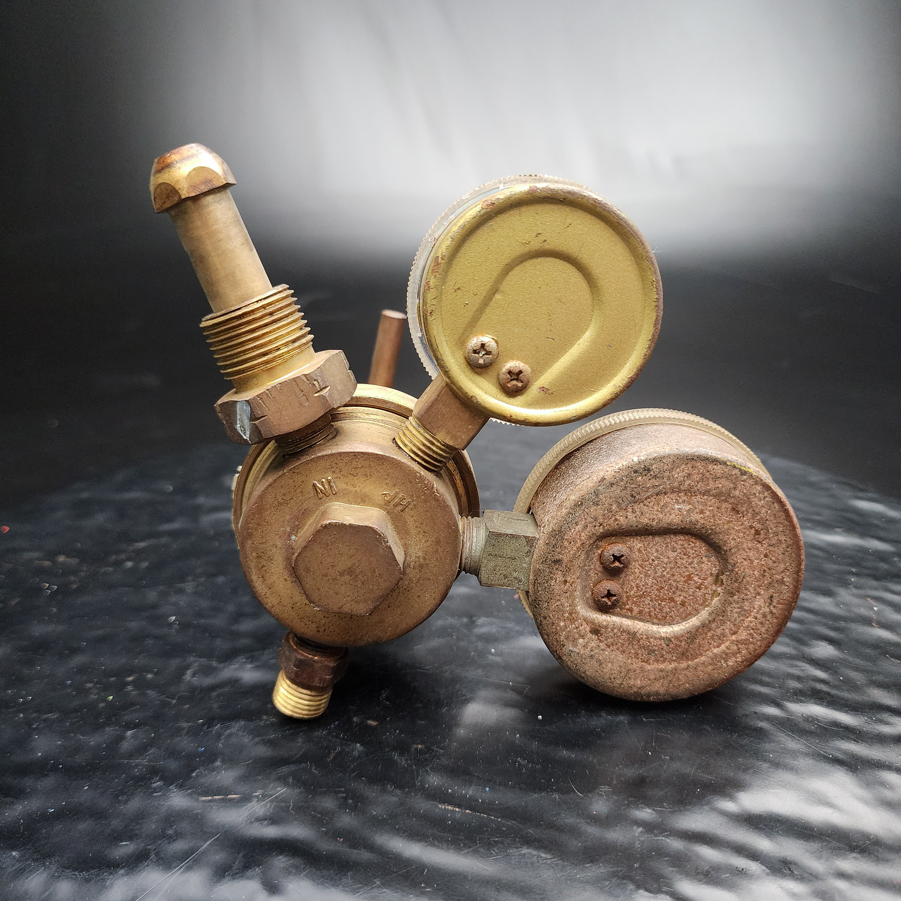 Weldmark LXR-65AC Acetylene Regulator Dual Gauge Brass 48NL MH25744 - Picture 6 of 7